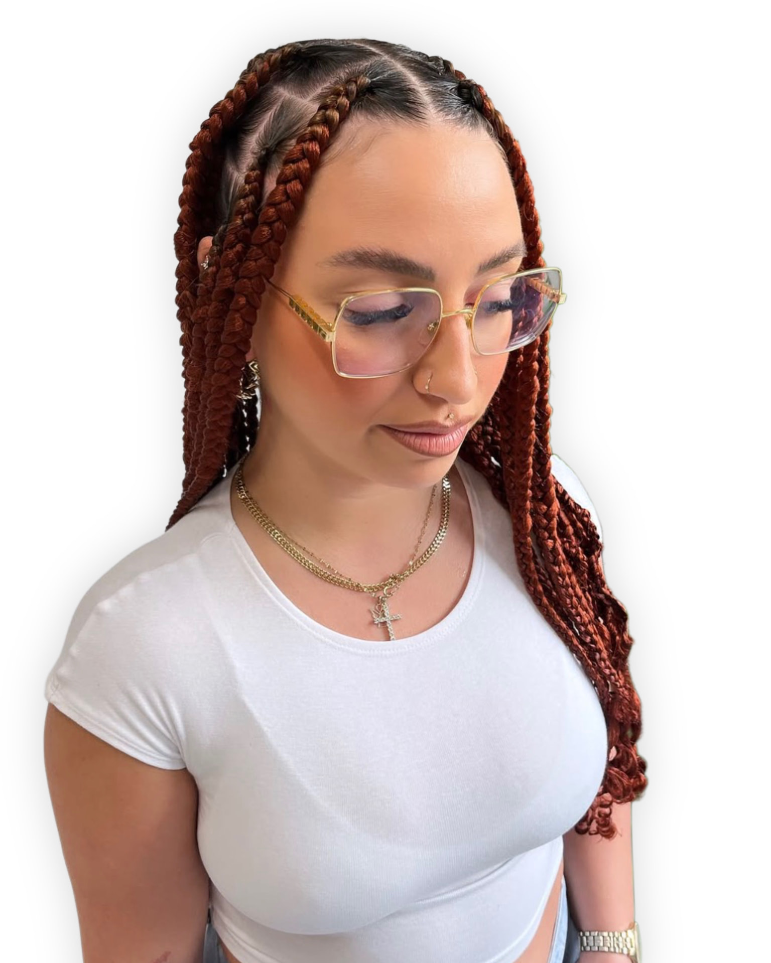 Cliente du salon Tiphaine and Co avec de longues braids